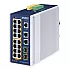 PLANET IP30 Industrial L2/L4 16-Port Gestionate L2/L4 Gigabit Ethernet (10/100/1000) Power over Ethernet (PoE) Suport Aluminiu, Albastru