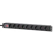 Intellinet 715133 PDU Rack 19″ 1U – 9 Ieșiri AC CEE 7/3, Comutator On/Off