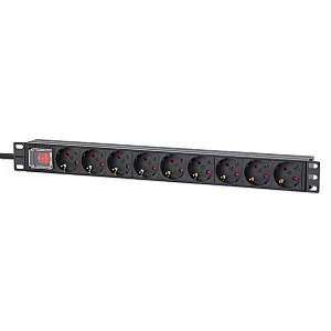 Intellinet 715133 PDU Rack 19″ 1U – 9 Ieșiri AC CEE 7/3, Comutator On/Off