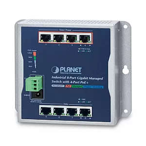 PLANET WGS-804HPT Switch Gestionat Industrial 8×Gigabit + 4×PoE+ Wall-Mount