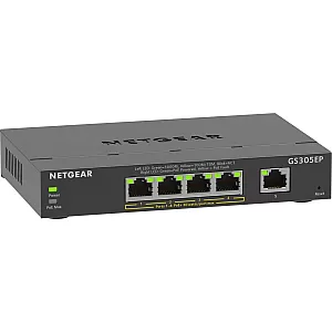 NETGEAR GS305EP Switch Easy Smart Managed Plus 5-Port Gigabit PoE+ (4xPoE+)
