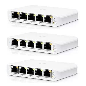 Ubiquiti UniFi Switch USW-FLEX-MINI 3-Pack Managed L2 5x1Gb PoE-in