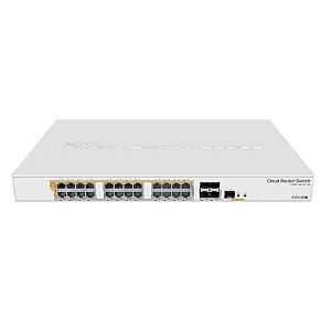 Management Switch 24 x Gigabit PoE+ Out 450W, 4 x SFP+ 10Gbps - Mikrotik CRS328-24P-4S+RM