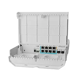 Smart Switch outdoor, 8 x Gigabit (7 PoE in), 2 x SFP+ 10Gbps - Mikrotik CSS610-1Gi-7R-2S+OUT