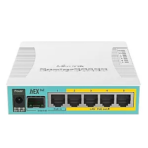 Router hEX PoE, 5 x Gigabit 4 PoE, 1 x SFP, RouterOS L4 - Mikrotik RB960PGS