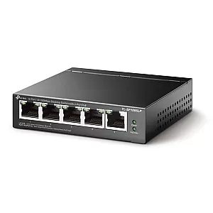 Switch 4 porturi RJ45 10/100 Mbps PoE, 1 port RJ45 10/100 Mbps, Buget PoE 41W, Unmanaged - TP-Link TL-SF1005LP