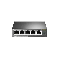 Switch 4 porturi RJ45 10/100 Mbps PoE, 1 port RJ45 10/100 Mbps, Buget PoE 67W, Unmanaged - TP-Link TL-SF1005P