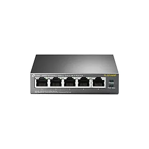 Switch 4 porturi RJ45 10/100 Mbps PoE, 1 port RJ45 10/100 Mbps, Buget PoE 67W, Unmanaged - TP-Link TL-SF1005P