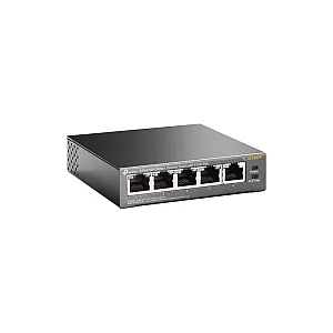 Switch 4 porturi RJ45 10/100 Mbps PoE, 1 port RJ45 10/100 Mbps, Buget PoE 67W, Unmanaged - TP-Link TL-SF1005P