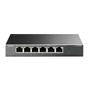 Switch 4 porturi RJ45 10/100 Mbps PoE, 2 x RJ45 10/100 Mbps, Buget PoE 67W, Unmanaged - TP-Link TL-SF1006P