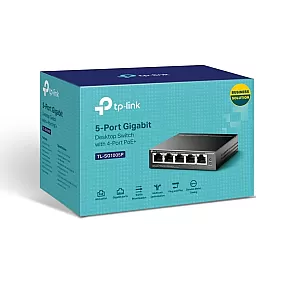 Switch 4 porturi PoE Gigabit, 1 port RJ45 Gigabit, Unmanaged - TP-Link TL-SG1005P