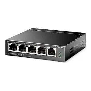 Switch 4 x RJ45 Gigabit PoE, 1 x RJ45 Gigabit, Buget PoE 65W, Easy Smart Managed - TP-Link TL-SG105PE