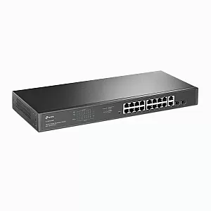 Switch 16 porturi PoE+ Gigabit, 2 porturi RJ45 Gigabit, 2 x Combo SFP Gigabit, Unmanaged - TP-Link TL-SG1218MP