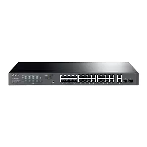 Switch 24 porturi PoE+ Gigabit, 2 porturi RJ45 Gigabit, 2 x SFP Gigabit, Managed - TP-Link TL-SG1428PE