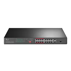Switch 16 x RJ45 10/100 Mbps PoE, 2 x RJ45 1G, 1 x combo SFP 1G, Buget PoE 150W, Unmanaged - TP-Link TL-SL1218P