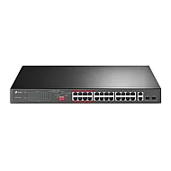 Switch 24 x RJ45 10/100 Mbps PoE, 2 x RJ45 1G, 2 x combo SFP 1G, Buget PoE 250W, Unmanaged - TP-Link TL-SL1226P