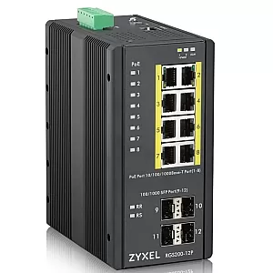 Zyxel RGS200-12P Gestionate L2 Gigabit Ethernet (10/100/1000) Power over Ethernet (PoE) Suport Negru