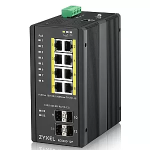 Zyxel RGS200-12P Gestionate L2 Gigabit Ethernet (10/100/1000) Power over Ethernet (PoE) Suport Negru