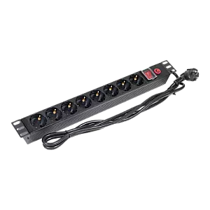 PDU 8 prize Shuko, 19'', 1U, aluminiu cu protectie - ASYTECH Networking ASY-PDU-8