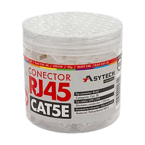 Mufa RJ-45 UTP Cat.5e, 50µ (100 buc) RJ45-CAT5E-50U-JAR