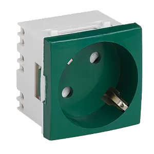 Priza modulara schuko cu impamantare, verde - DLX DLX-245-42