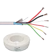 Cablu de alarma 6 fire ecranate + alimentare 2x0.75, cupru integral, 100m 6CUEF+2x0.75