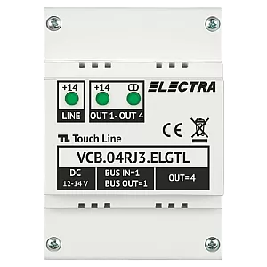 Doza derivatie video 4 iesiri, conectori RJ45, G3 - ELECTRA VCB.04RJ3.ELGTL