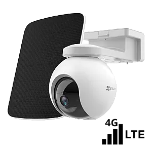 Camera IP Pan&Tilt conectivitate 4G, baterie 10.400 mAh, rezolutie 2K, Audio bidirectional, GPS, SDcard, Panou Solar - EZVIZ CS-EB8-4G-2K-PS(kit)