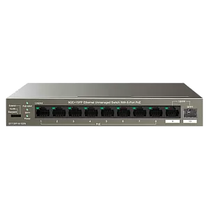 Switch 8 porturi Gigabit PoE, 1 x RJ45 Gigabit Uplink, 1 x SFP Gigabit Uplink - IP-COM G1110PF-8-102W