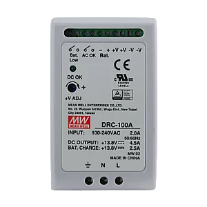 Sursa de alimentare in comutatie, 13.8V / 4.5A + 2.5A, sina DIN, backup - MEAN WELL DRC-100A