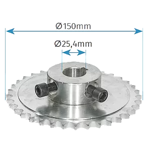 Pinion 36 dinti, pentru motoarele portilor sectionale - MOTORLINE PDP36