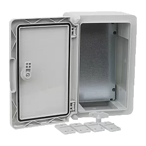 Cutie distributie IP65 din ABS gri, usa mata, placa metalica, 200x300x130 mm PP3001