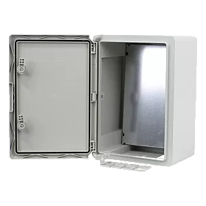 Cutie distributie IP65 din ABS gri, usa mata, placa metalica, 300x400x220 mm PP3005
