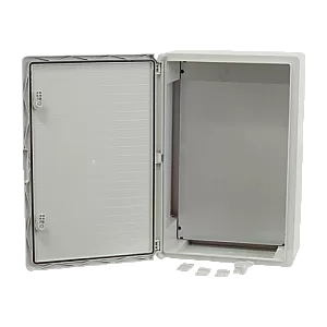 Cutie distributie IP65 din ABS gri, usa mata, placa metalica, 400x600x200 mm PP3008