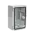 Cutie distributie IP65 din ABS gri, usa transparenta, placa metalica, 200x300x130 mm PP3011
