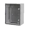 Cutie distributie IP65 din ABS gri, usa transparenta, placa metalica, 400x500x240 mm PP3017 – Plastim PP3017