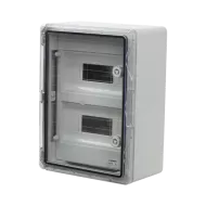 Cutie modulara IP65 din ABS gri, usa transparenta, 2 x 12 module, 300x400x170 mm PP3114