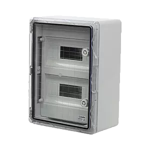 Cutie modulara IP65 din ABS gri, usa transparenta, 2 x 12 module, 300x400x170 mm PP3114