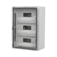Cutie modulara IP65 din ABS gri, usa transparenta, 3 x 15 module, 350x500x190 mm PP3116