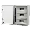 Cutie modulara IP65 din ABS gri, usa transparenta, 3 x 15 module, 350x500x190 mm PP3116 – Plastim PP3116