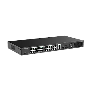 Switch 24 porturi PoE, 2 porturi GE, 2 porturi SFP, Gigabit, Cloud Management - Ruijie RG-ES228GS-P
