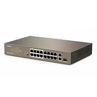Switch 16 porturi PoE 10/100 Mbps, 2 port RJ45 Gigabit, 1 port SFP Gigabit - TENDA TND-TEF1118P-16-150W-V30