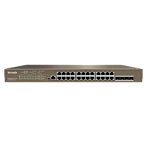 Switch 24 porturi PoE Gigabit, 1 port consola, 4 port SFP Gigabit, management - TENDA TND-TEG5328P-24-410W