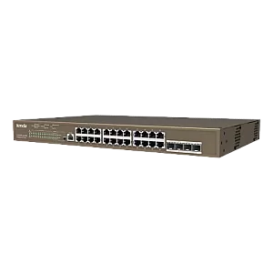 Switch 24 porturi PoE Gigabit, 1 port consola, 4 port SFP Gigabit, management - TENDA TND-TEG5328P-24-410W