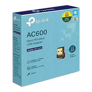 Adaptor wireless TP-Link Archer T2U Nano, AC600, Dual-Band, Nano ArcherT2UNano Adaptor wireless TP-Link Archer T2U Nano, AC600, Dual-Band, Nano ArcherT2UNano