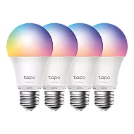 Set 4 becuri smart Wi-Fi, RGB, intensitate ajustabila, 2700-6500K, 806 lm, E27 - TP-Link Tapo TapoL530E(4-pack)