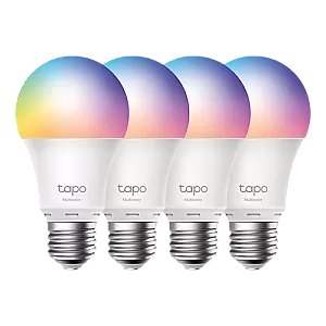 Set 4 becuri smart Wi-Fi, RGB, intensitate ajustabila, 2700-6500K, 806 lm, E27 - TP-Link Tapo TapoL530E(4-pack)