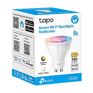 Bec LED smart Wi-Fi, RGB, 2200-6500K, intensitate ajustabila, 350 lm, GU10 - TP-Link Tapo TapoL630