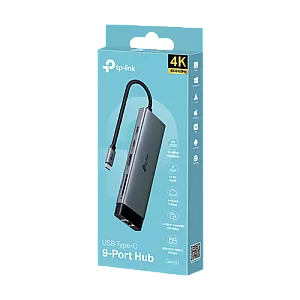Hub USB-C 9-in-1, Power Delivery 100W, HDMI, Cititor carduri, Transfer date, RJ45 - TP-Link UH9120C