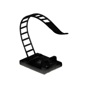 Suport plastic ajustabil pentru prindere cabluri, NEGRU, 25x18 mm, autoadeziv, 100 buc TAA-1-B